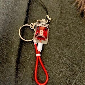Type B blood bag keychain